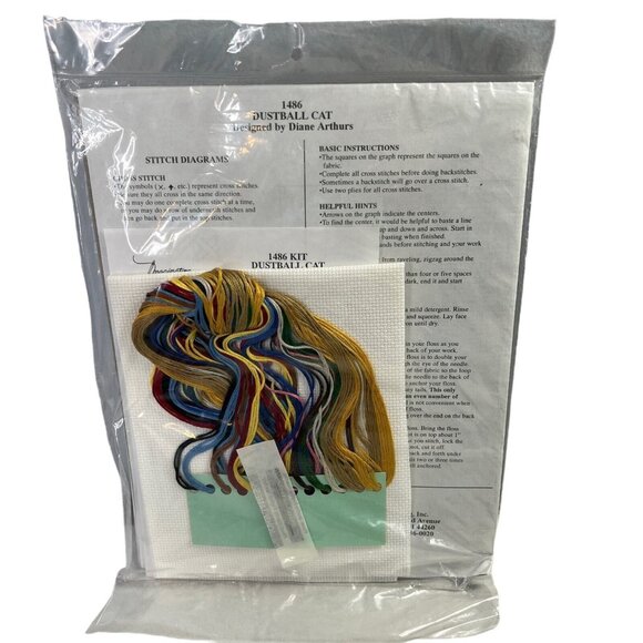 Imaginating Inc Cross Stitch Design Dustball Cat 1486 by Diane Arthurs NEW - Picture 4 of 5